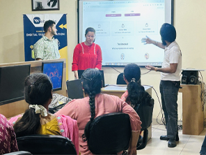 Students participating in a Webcooks digital marketing session at SSM College Dinanagar