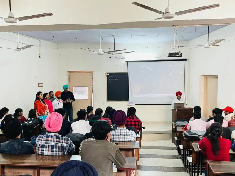 Presenting an educational event at ACET College, organized by Webcooks